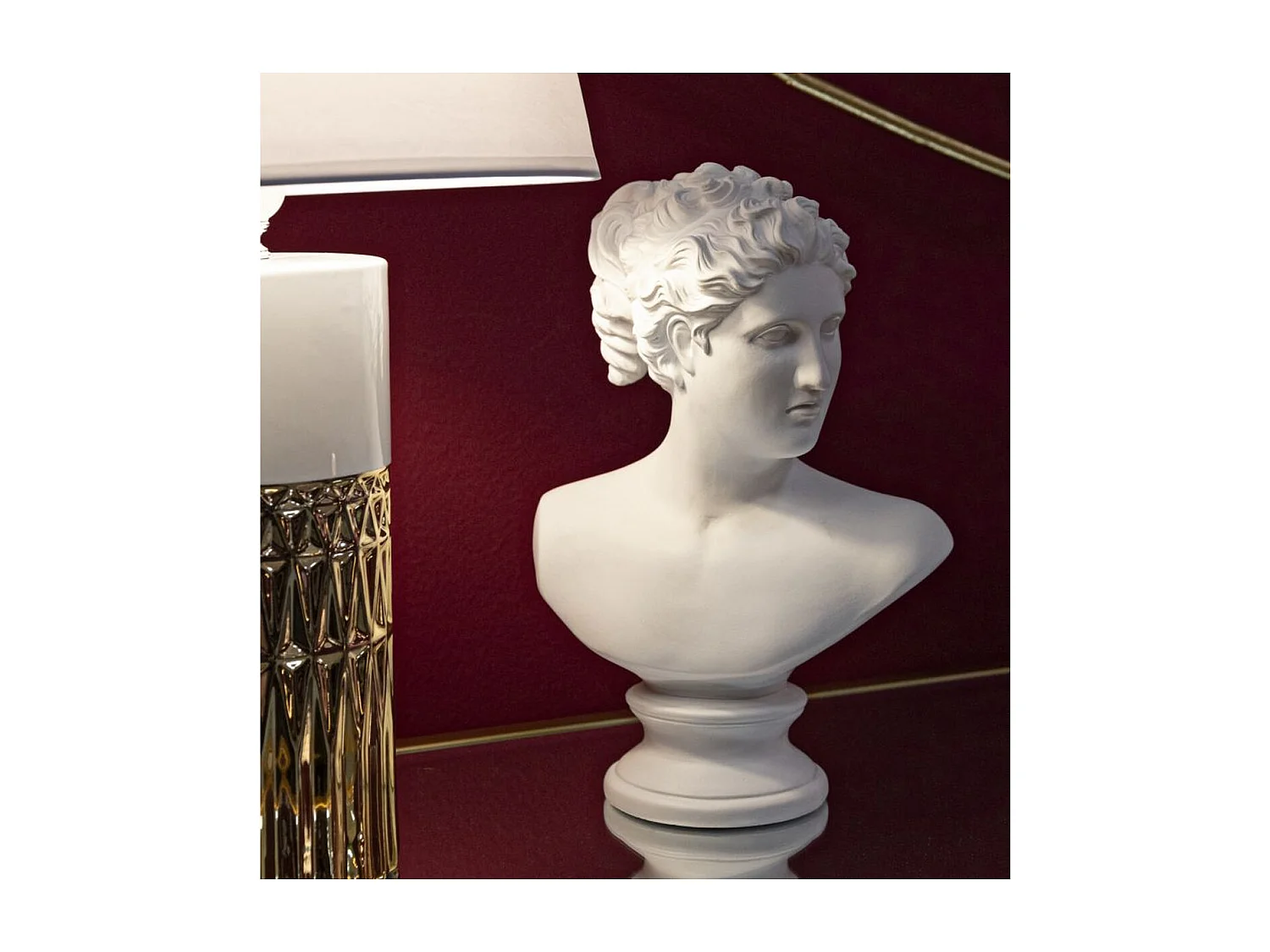 Escultura Grécia 3, Branco, 21,5x14,5x34 cm, Seven Design