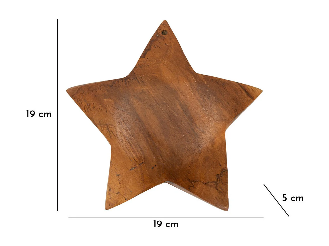 Sculpture Star 1, Marron, 19x5x19 cm, Seven Design