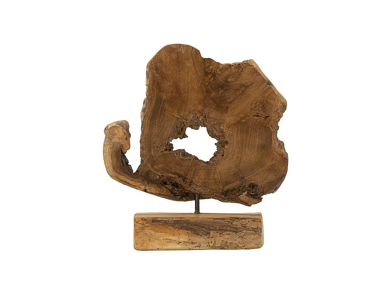 Beeldhouwwerk Wortel 3, Bruin, 31x13x35 cm, Seven Design