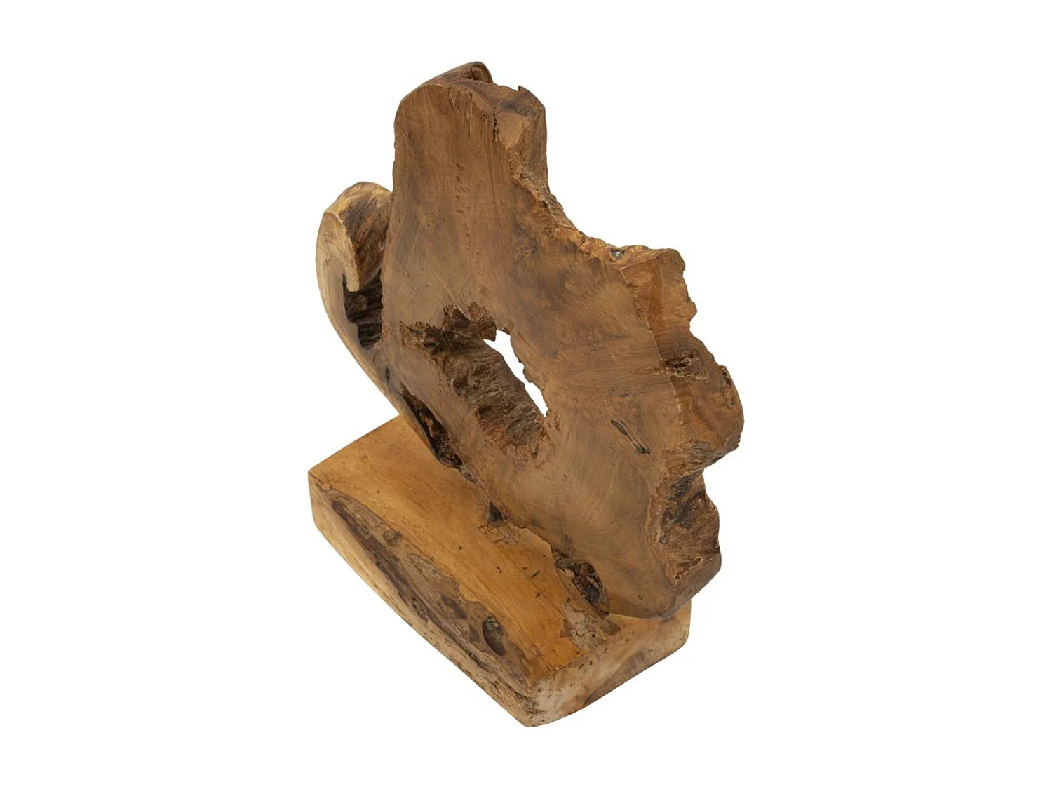 Beeldhouwwerk Wortel 3, Bruin, 31x13x35 cm, Seven Design