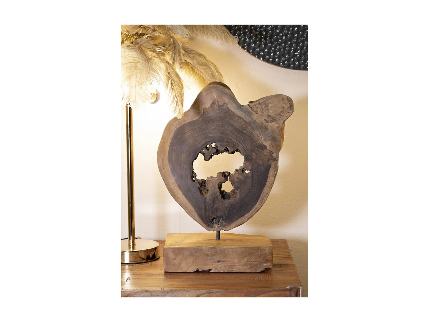 Beeldhouwwerk Wortel 3, Bruin, 31x13x35 cm, Seven Design