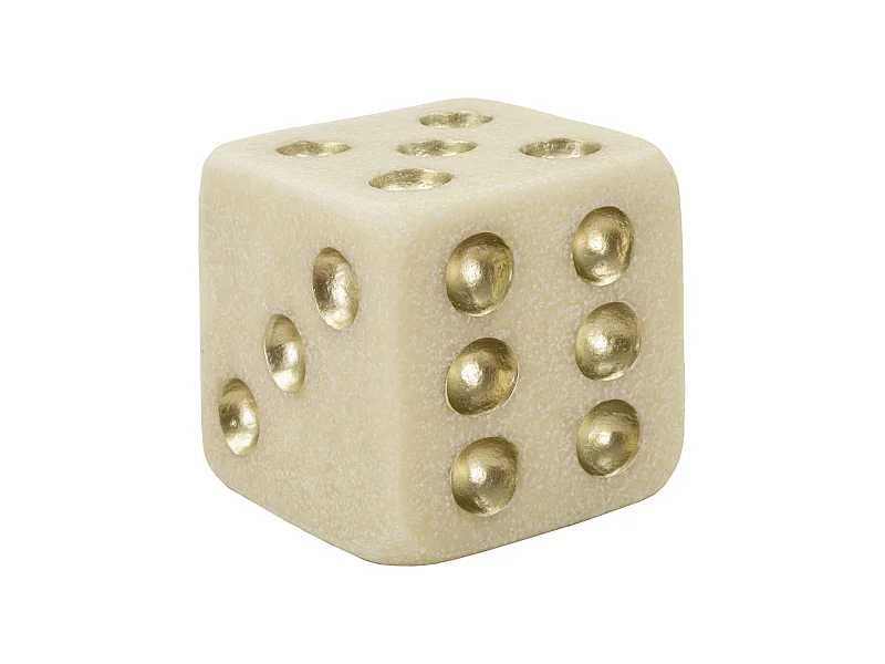 Escultura Dado, Blanco, 12x12x12 cm, Seven Design