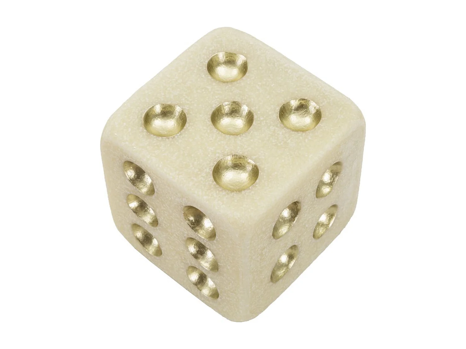 Sculpture Dé, Blanc, 12x12x12 cm, Seven Design