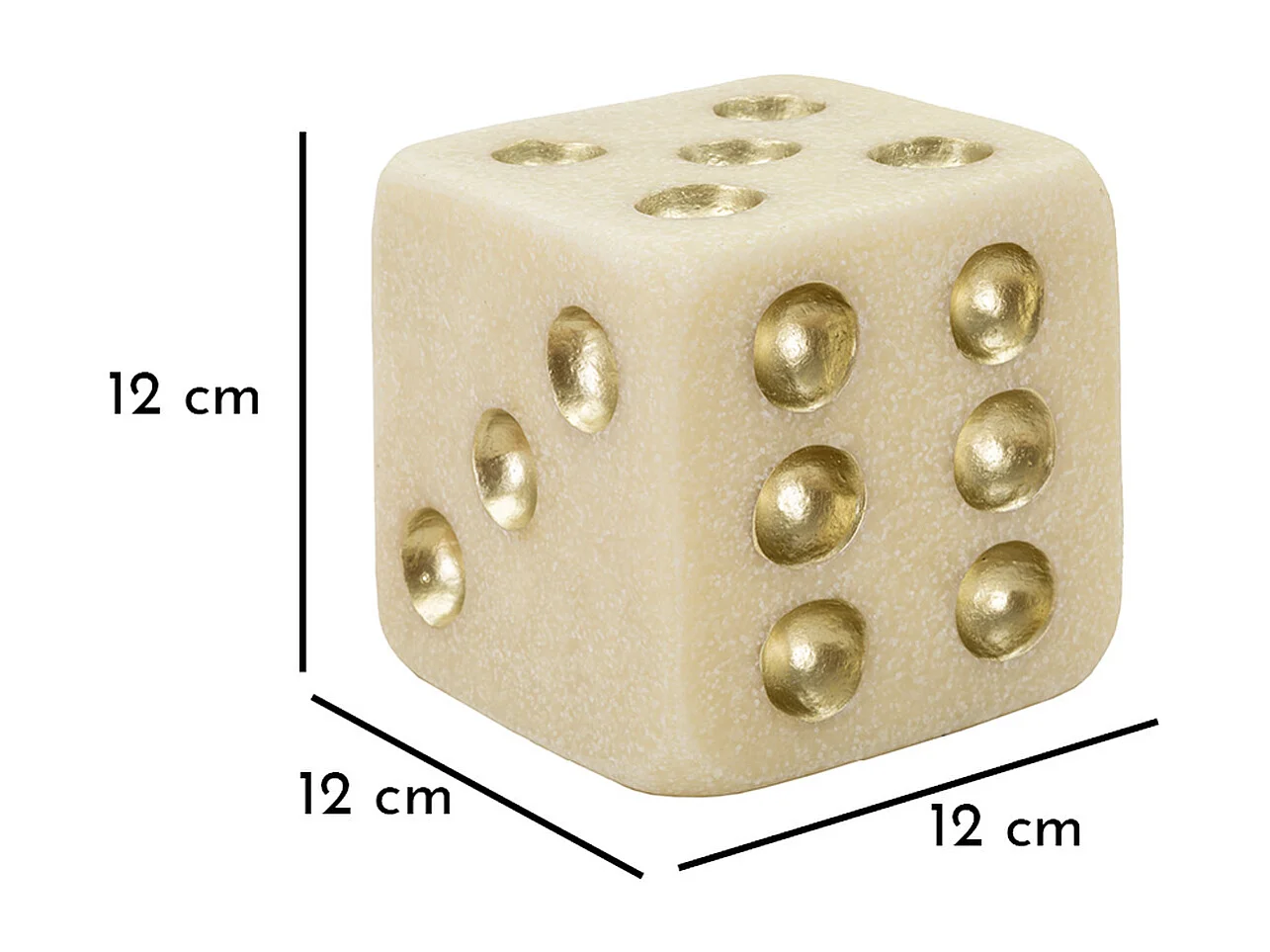 Scultura Dado, Bianco, 12x12x12 cm, Seven Design