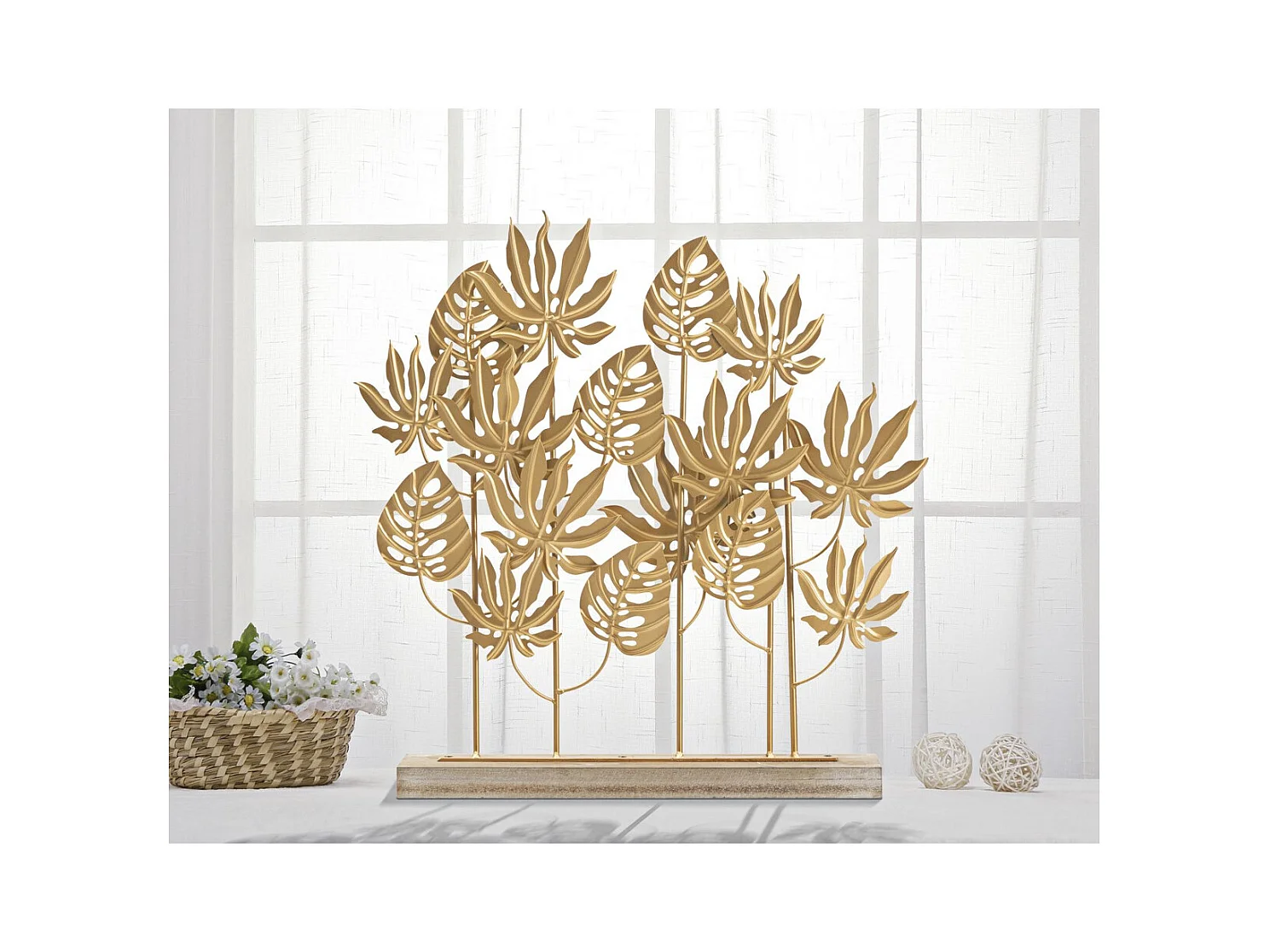 Sculpture Feuille 64, Or, 56x10x57,5 cm, Seven Design