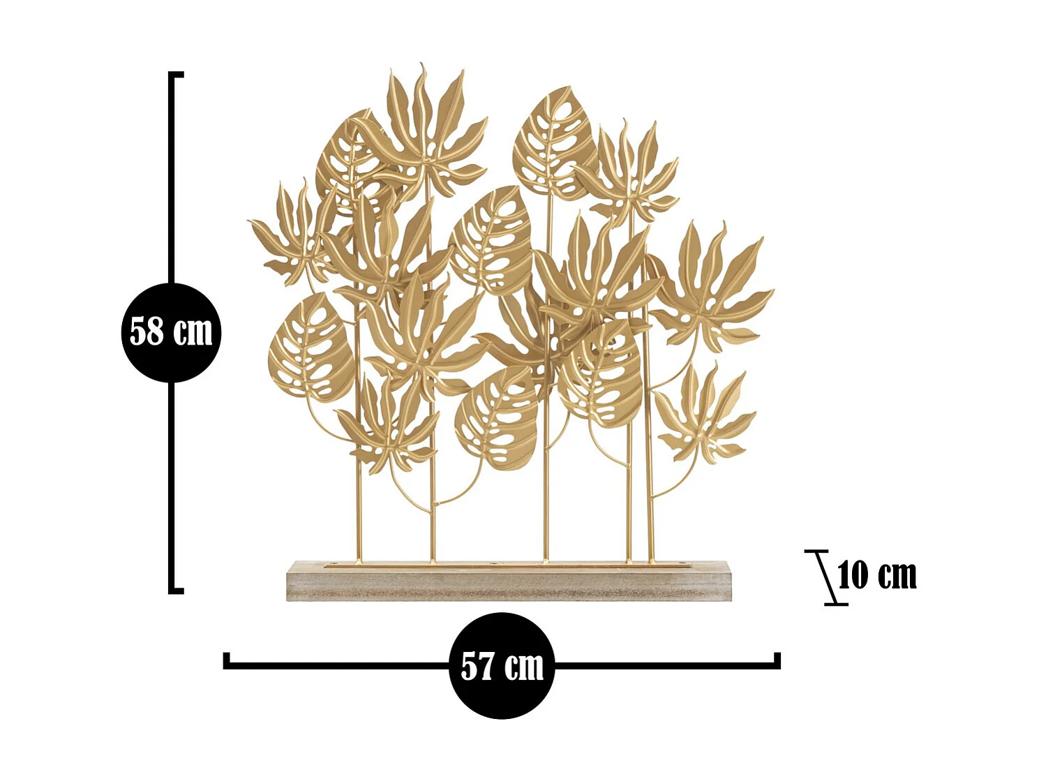 Sculpture Feuille 64, Or, 56x10x57,5 cm, Seven Design