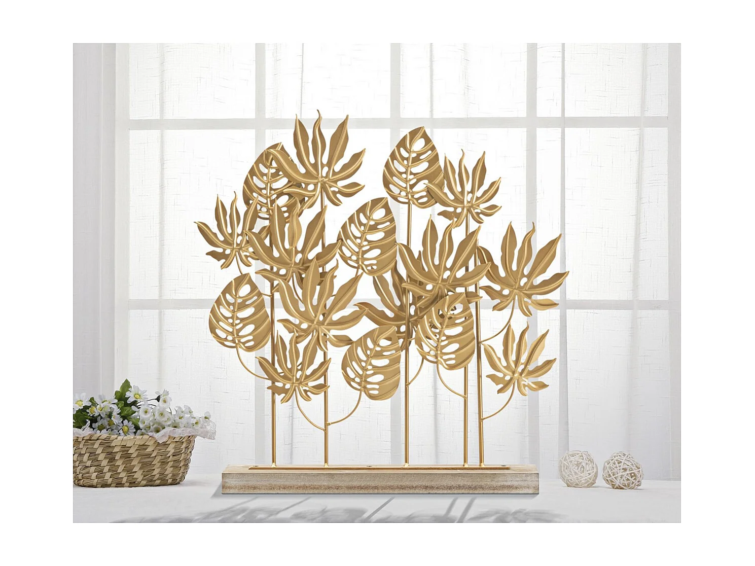 Sculpture Feuille 64, Or, 56x10x57,5 cm, Seven Design