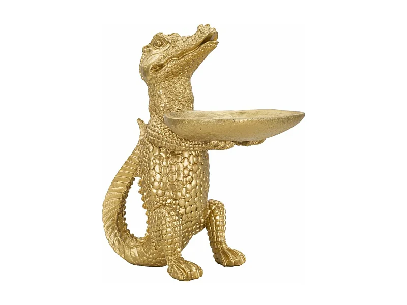 Sculpture Crocodile, Or, 23x15,25x26,6 cm, Epikasa