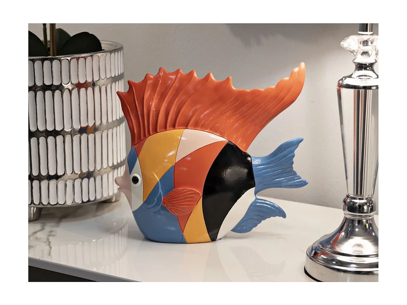Sculpture Poisson 1, Multicouleur, 28x8x25 cm, Seven Design