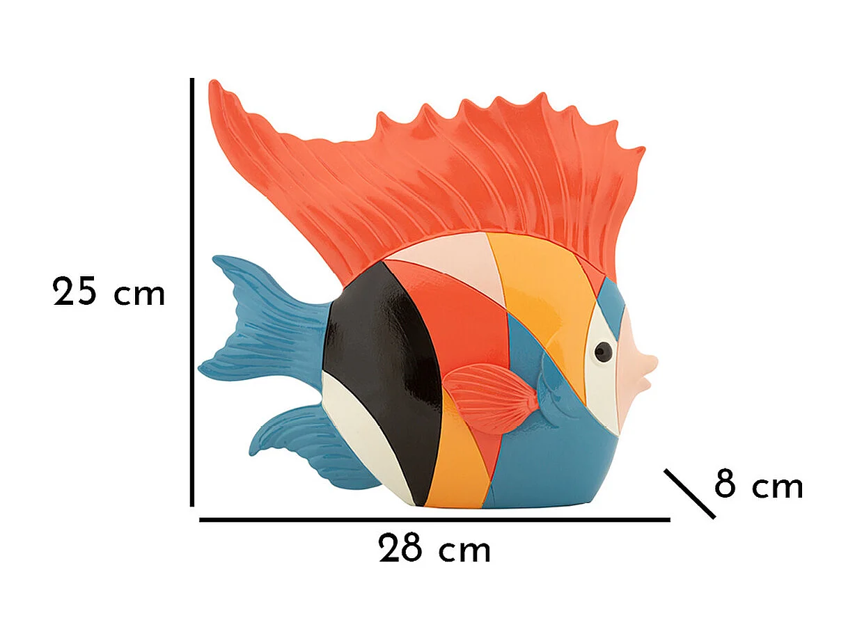 Sculpture Poisson 1, Multicouleur, 28x8x25 cm, Seven Design