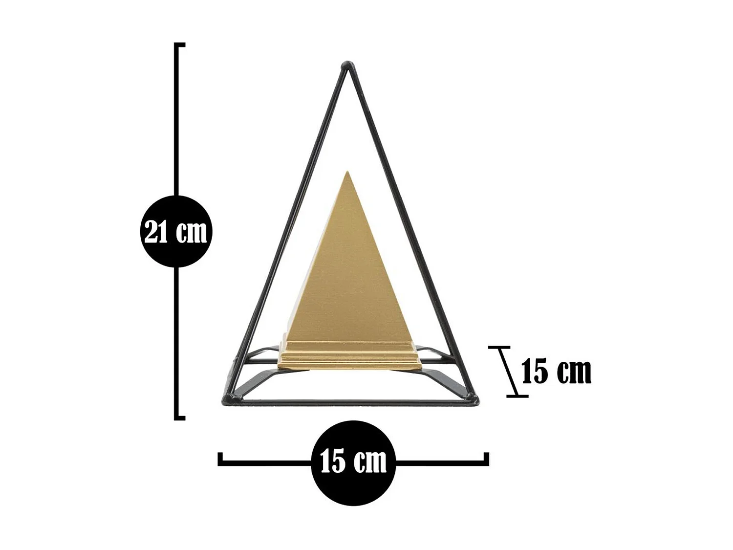 Sculpture Pyramide 1, Or, 15x15x19,5 cm, Seven Design