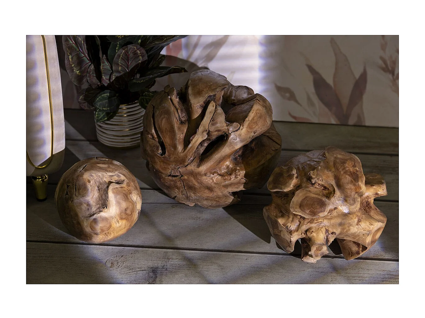 Sculpture Racine, Marron, 50x50x50 cm, Seven Design