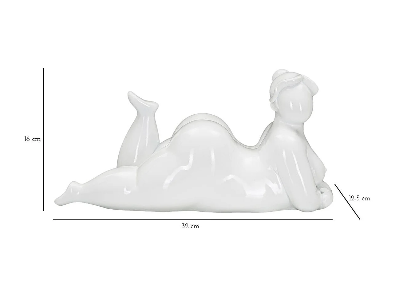 Sculpture MF377, Blanc, 32x16x16 cm, Seven Design