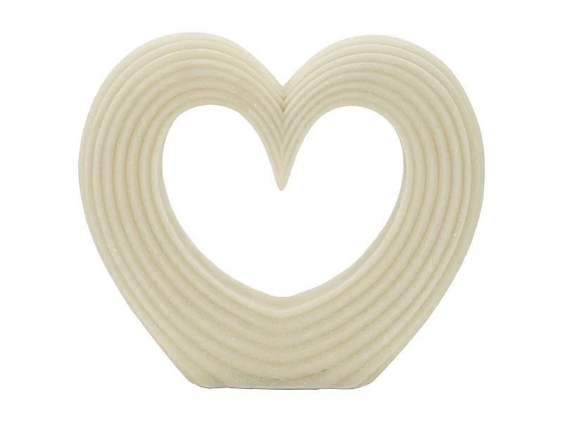 Sculpture Cœur 12, Blanc, 30x7x26 cm, Seven Design