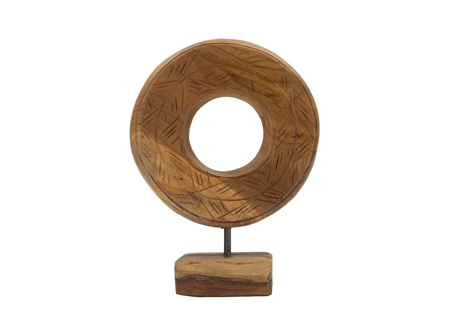 Sculpture Cercles 38, Marron, 20x10x28 cm, Seven Design