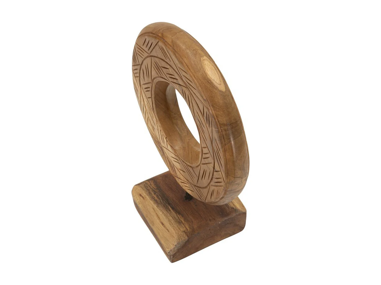 Sculpture Cercles 38, Marron, 20x10x28 cm, Seven Design