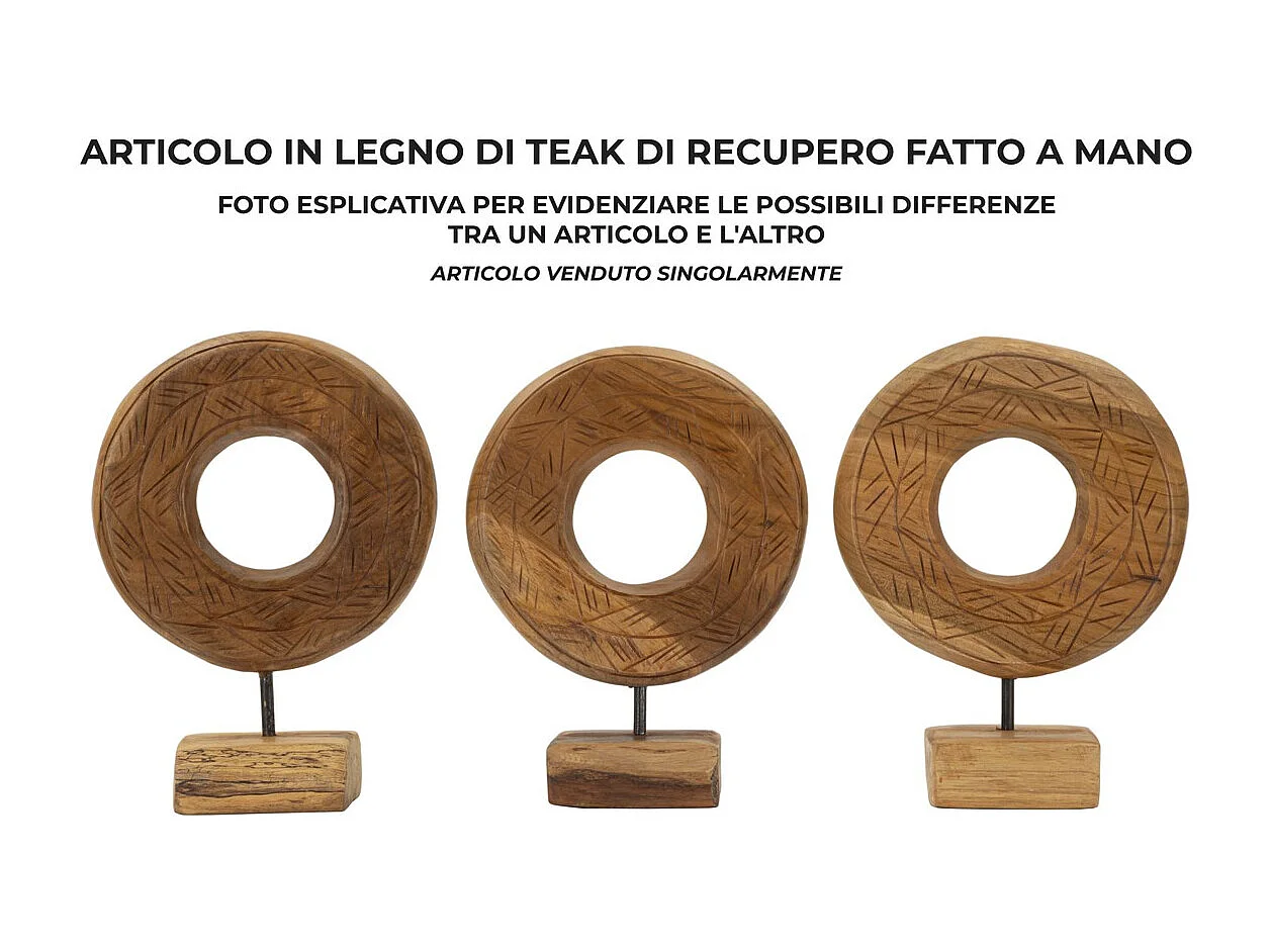 Sculpture Cercles 38, Marron, 20x10x28 cm, Seven Design