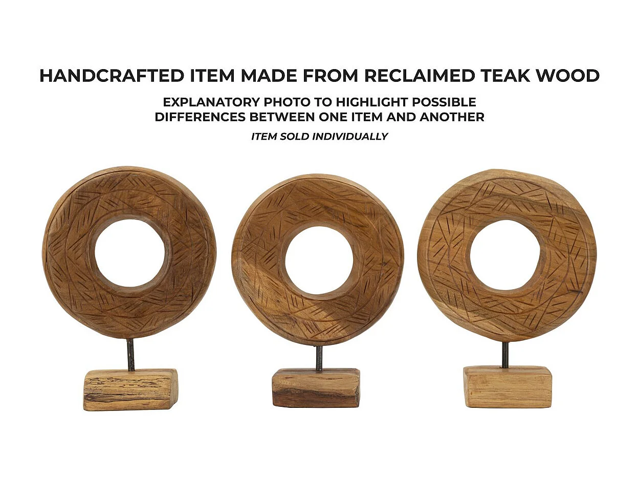 Sculpture Cercles 38, Marron, 20x10x28 cm, Seven Design