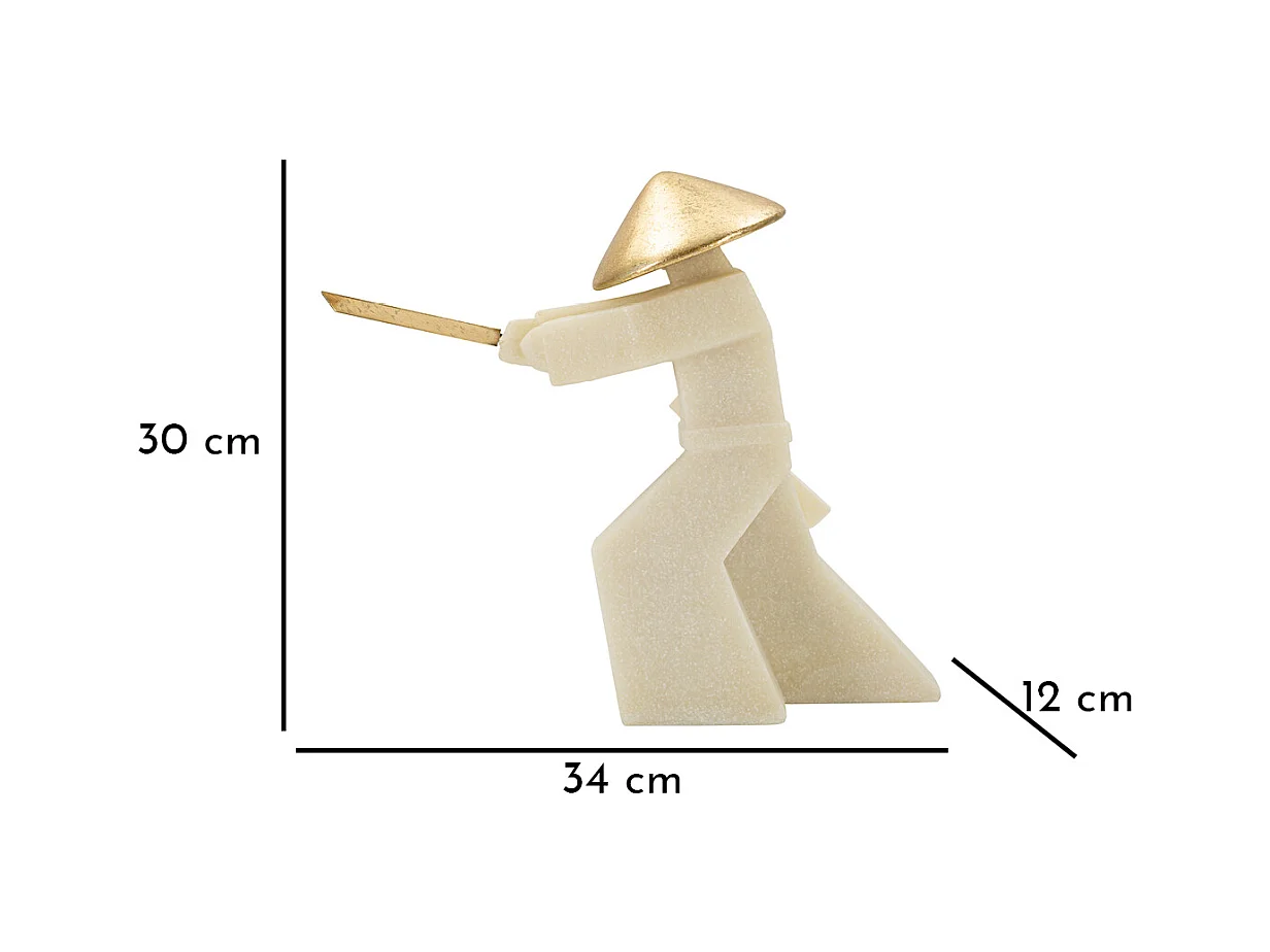 Beeldhouwwerk Japan 1, Goud, 34x12x30 cm, Epikasa