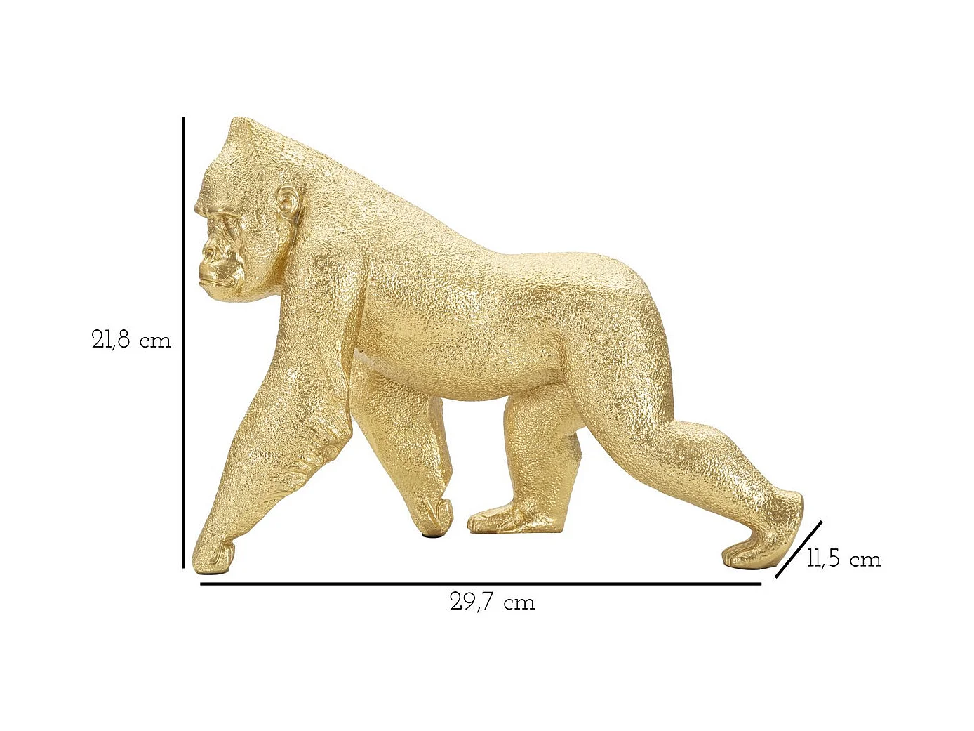 Sculpture Gorille 4, Or, 29,7x11,5x21,8 cm, Seven Design