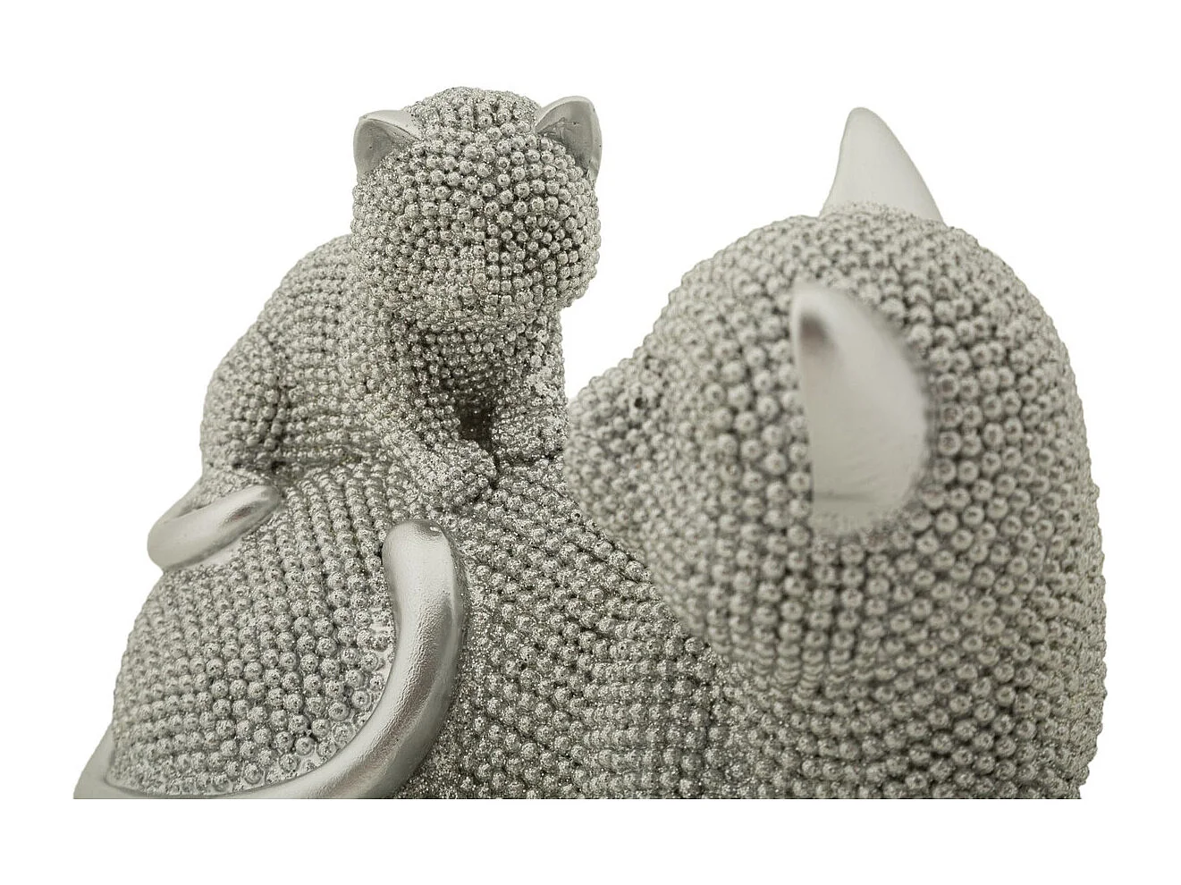 Rzeźba Koty 2, Srebrny, 19x9x13 cm, Seven Design