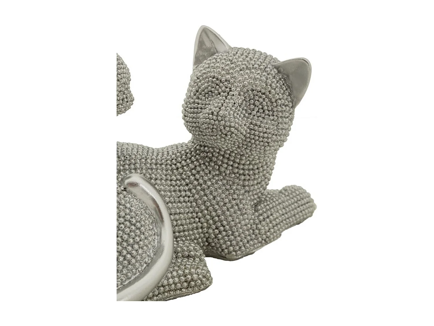 Rzeźba Koty 2, Srebrny, 19x9x13 cm, Seven Design