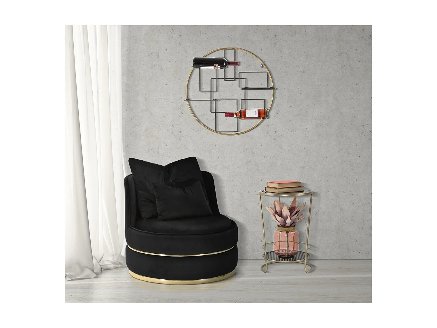 Fauteuil MF309, Noir, 84x84x72 cm, Epikasa