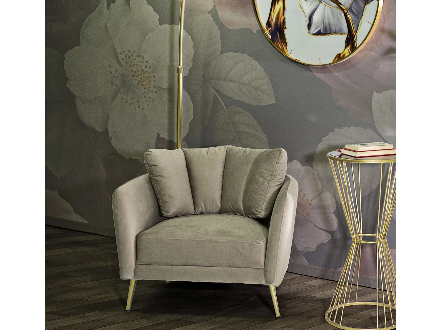 Fauteuil MF325, Grijs, 88x77x74 cm, Epikasa