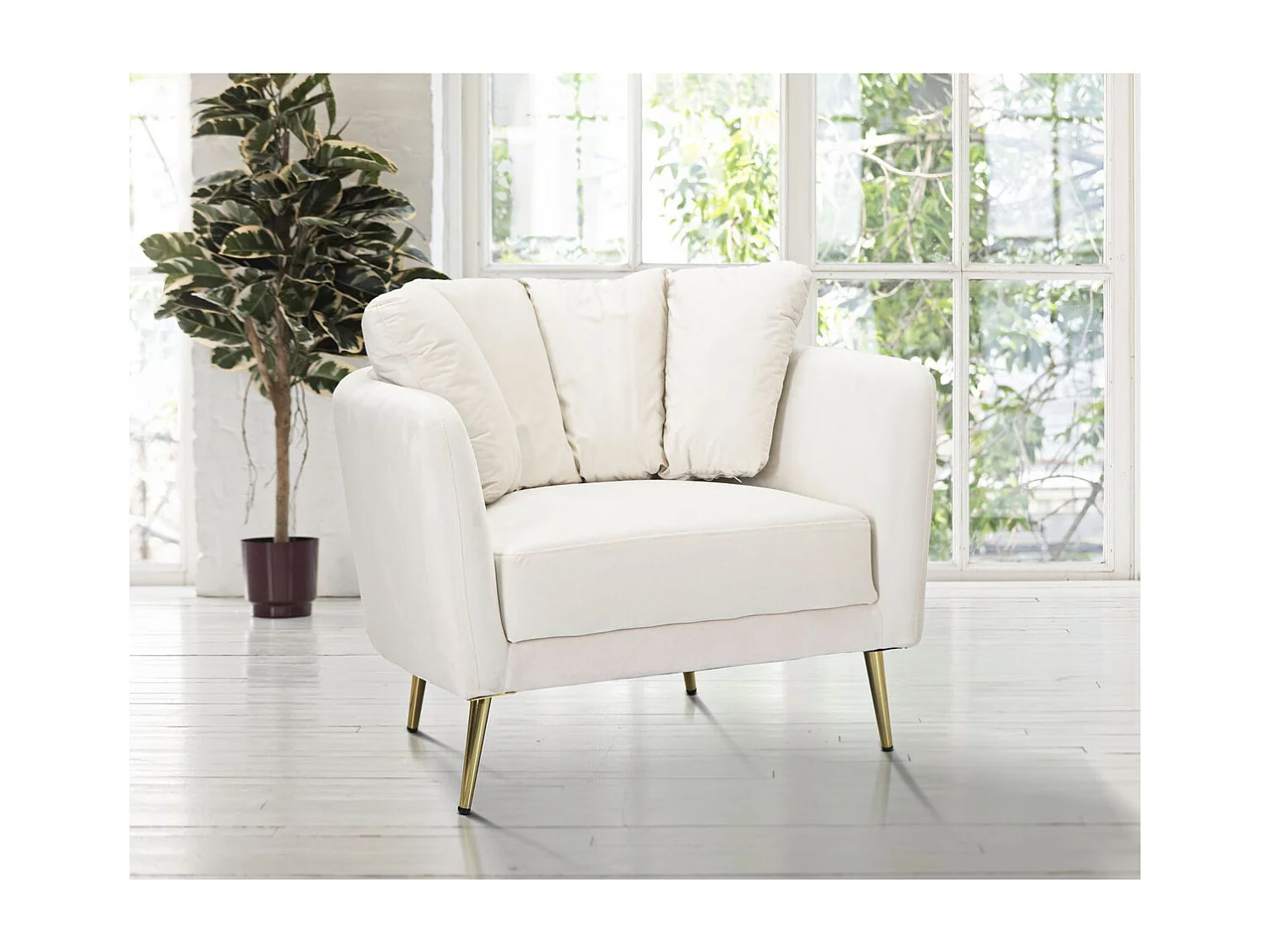 Fauteuil MF324, Beige, 88x77x74 cm, Epikasa