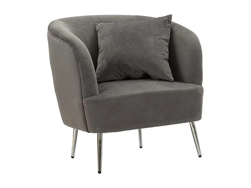 Poltrona MF313, Grigio, 73x66x78 cm, Epikasa