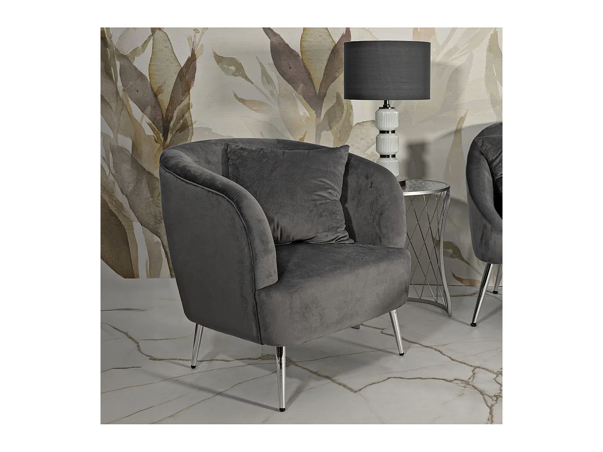 Poltrona MF313, Grigio, 73x66x78 cm, Epikasa