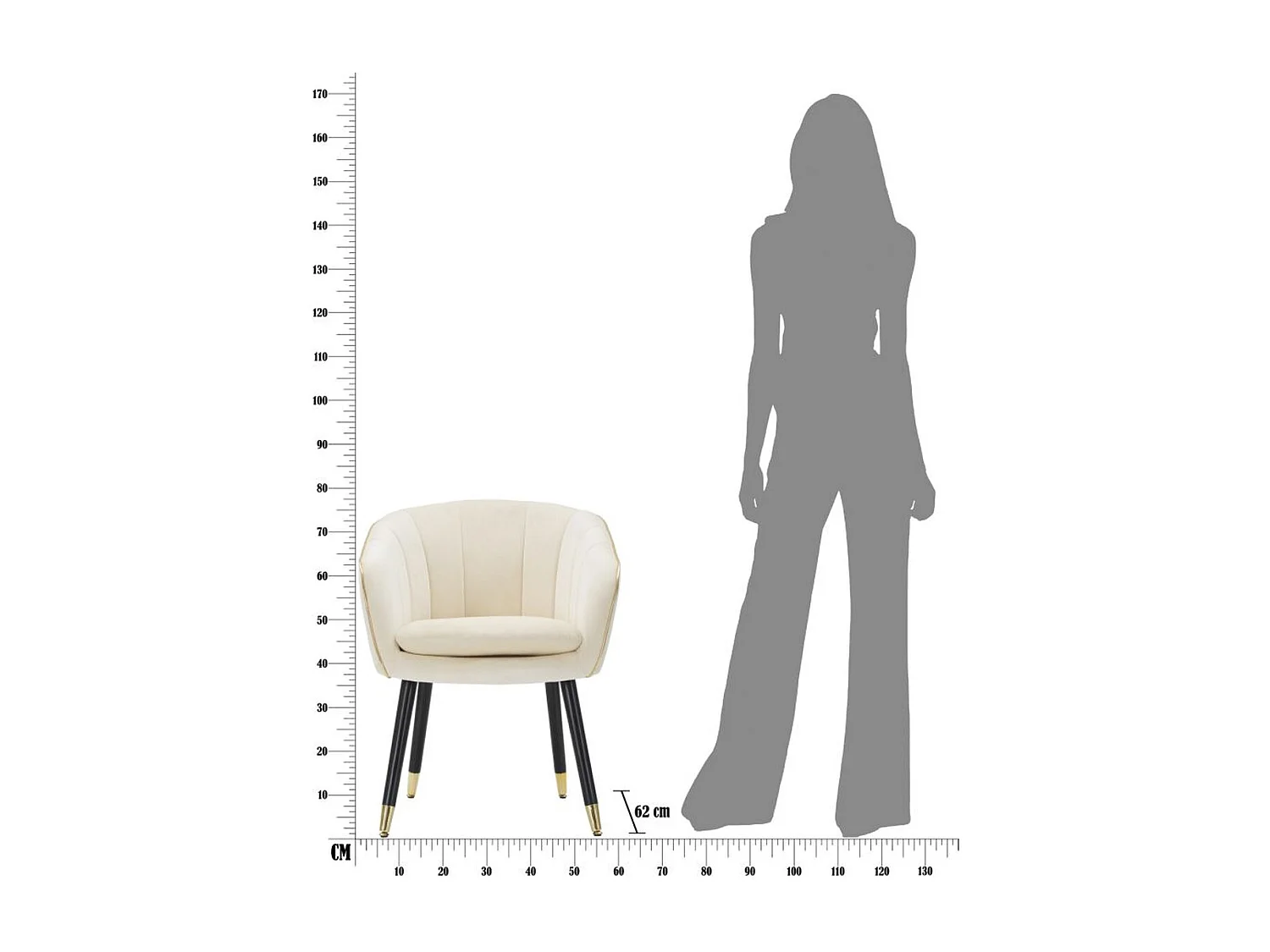 Fauteuil MF315, Beige, 62x58x78 cm, Seven Design