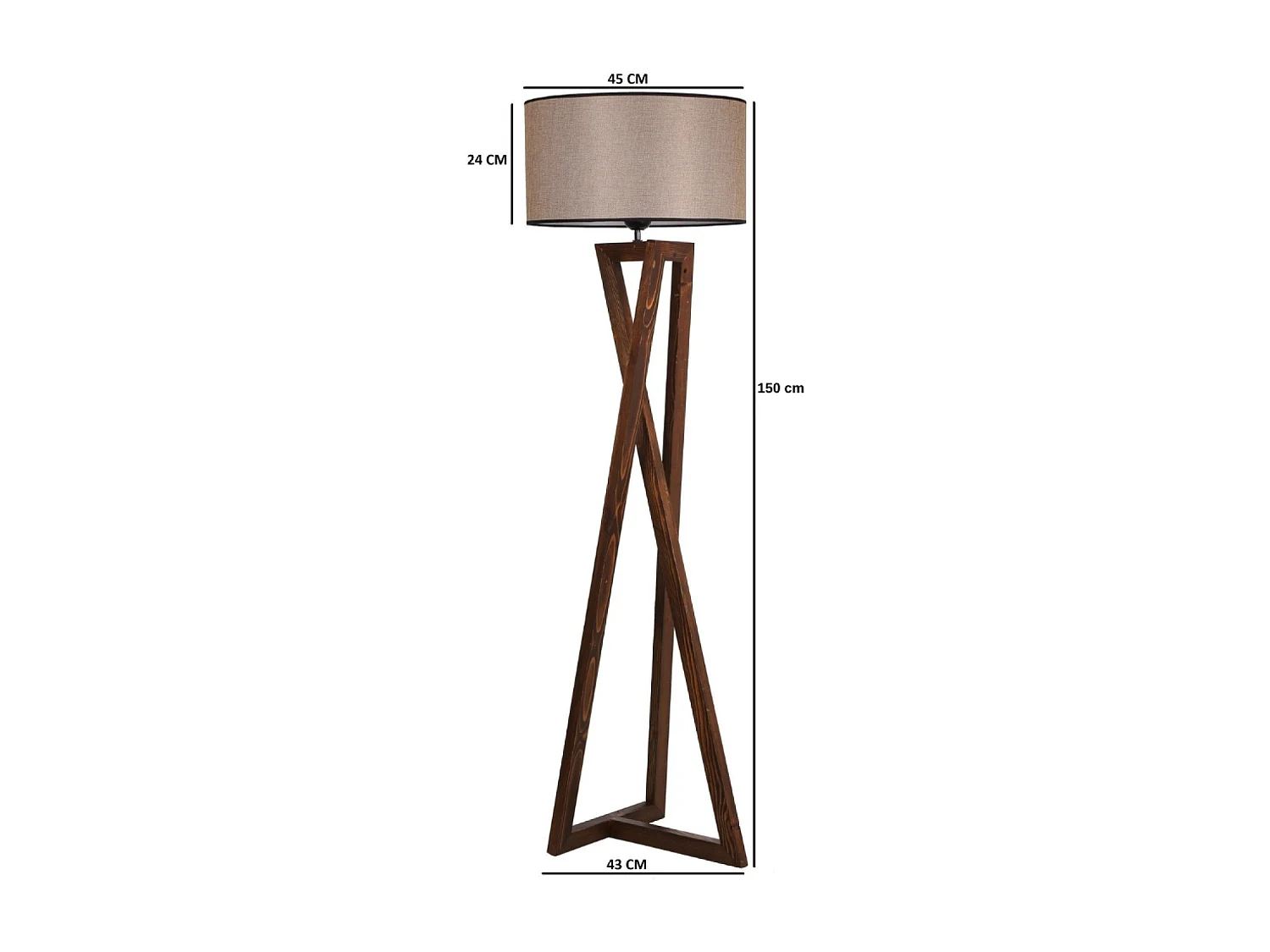 Lampadaire design bois et tissu CHLOE