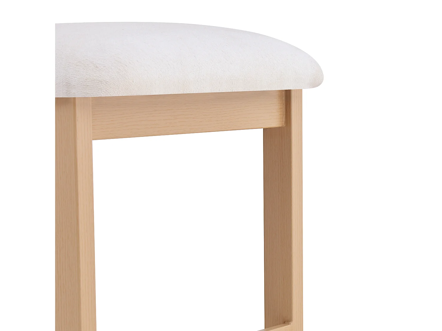 Lot de 2 chaises en tissu polaire sans accoudoirs - 51 x 50 x 96.5 cm - Pièds en métal - pour salle à manger - Blanc