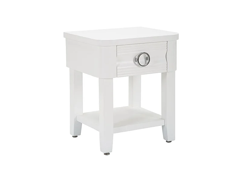 Table de Chevet MF10, Blanc, 45x40x54 cm, Seven Design