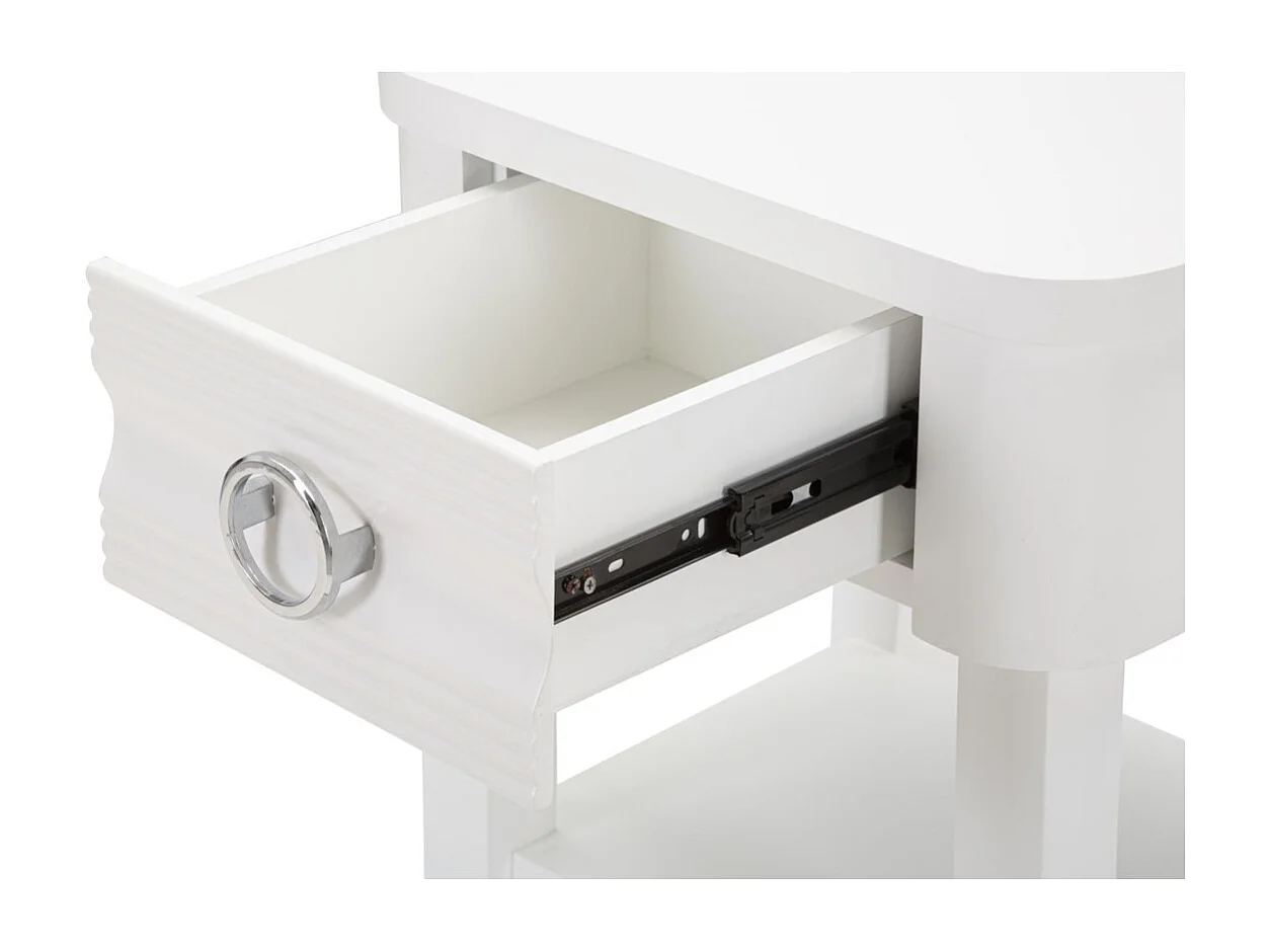 Table de Chevet MF10, Blanc, 45x40x54 cm, Seven Design