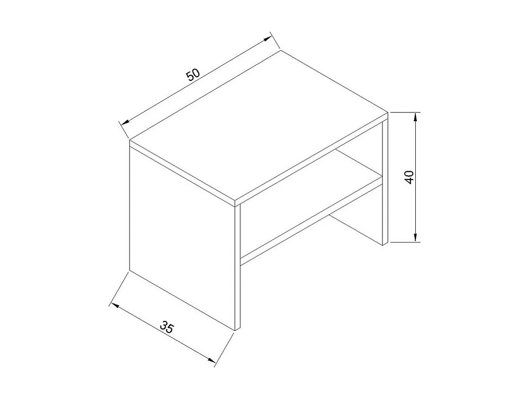 Table de Chevet Paloma, Gris, 50x35x40 cm, Epikasa