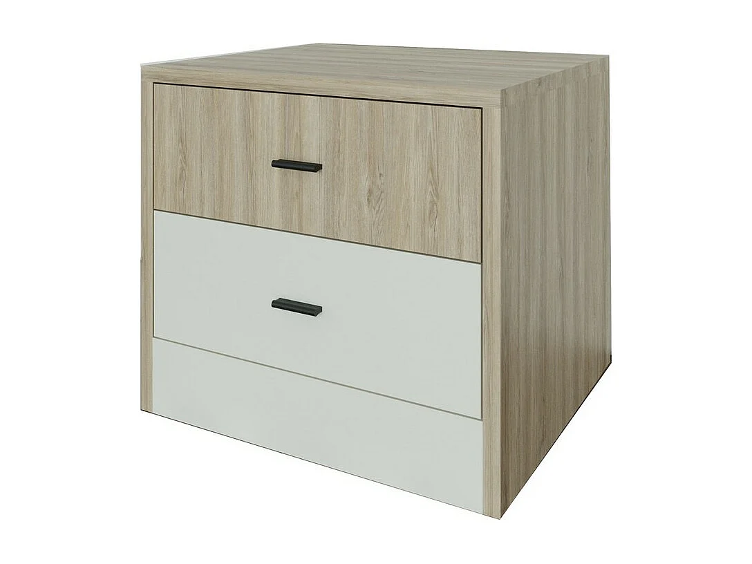 Table de Chevet Hero, Blanc, 45x40x40 cm, Epikasa