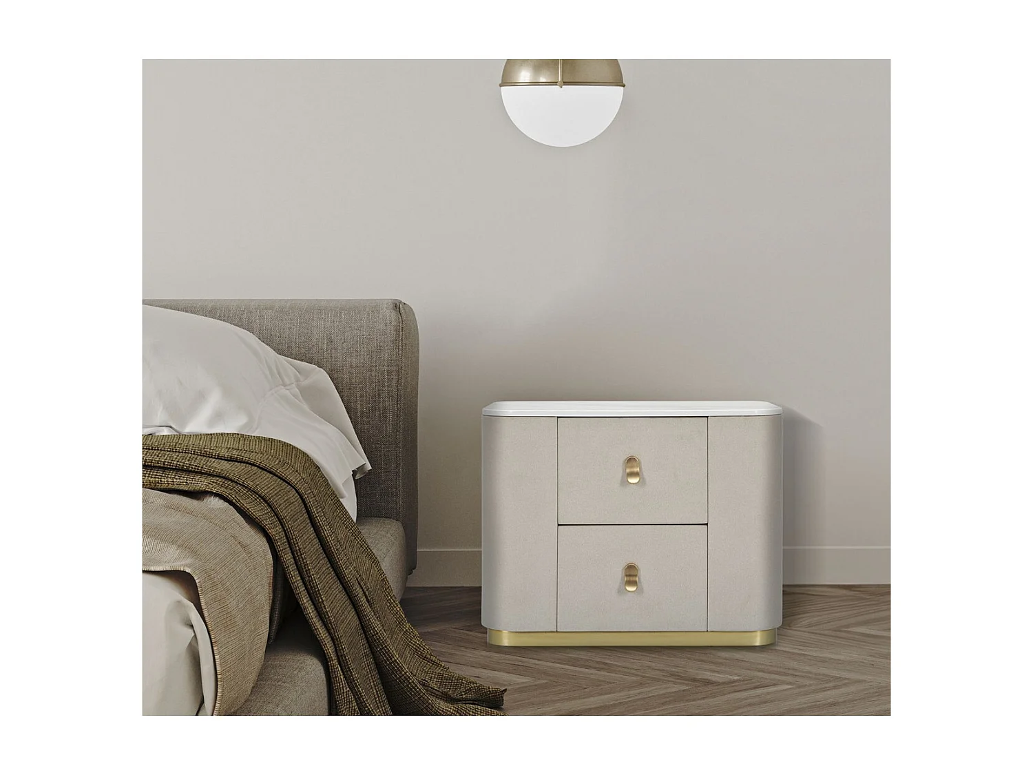 Stolik Nocny MF9, Beżowy, 60x40x47 cm, Seven Design