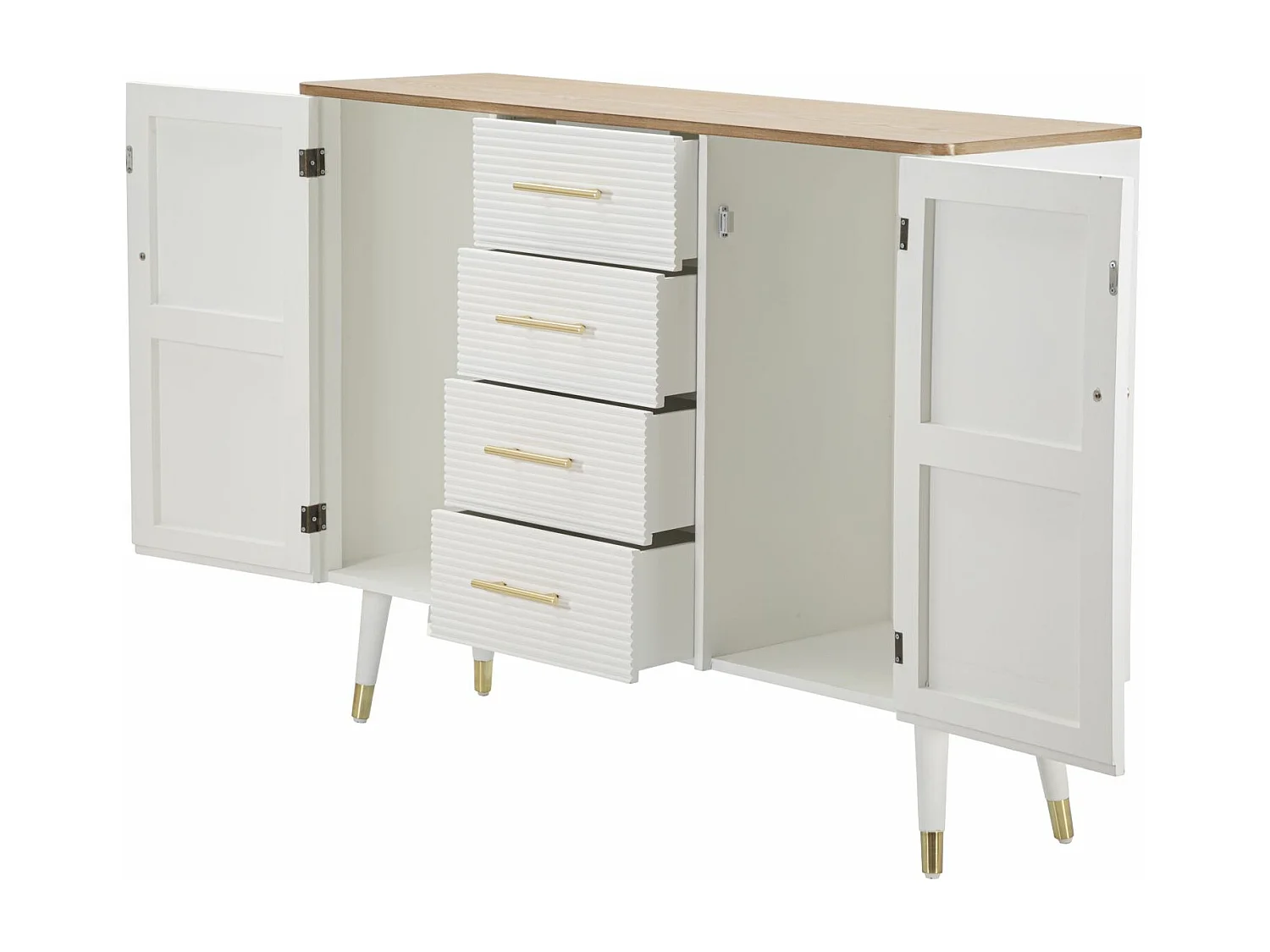 Credenza MF24, Bianco, 117x37x90 cm, Epikasa
