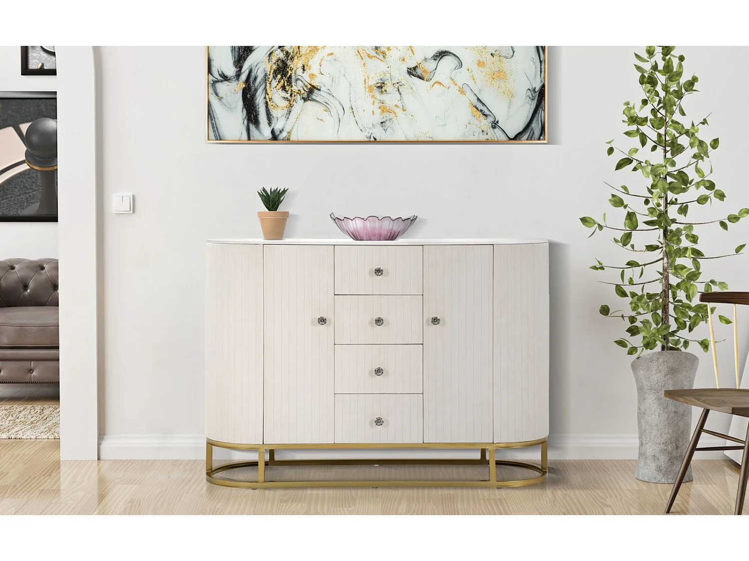 Buffet MF30, Blanc, 120x40x85 cm, Epikasa