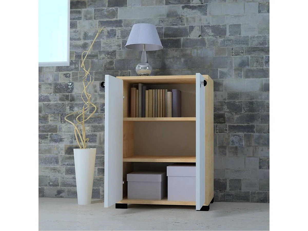 Aparador Leydi, Branco, 55x33x78 cm, Epikasa