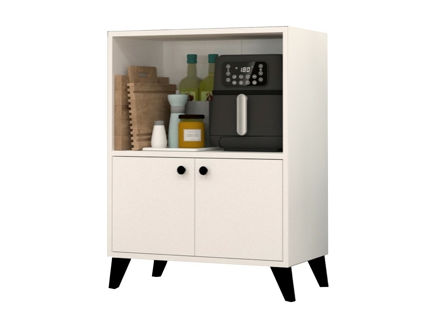 Armoire Secrétaire En Bois - 6 étagères, Multiples Usages, Hauteur 178 Cm, Largeur 135 Cm
