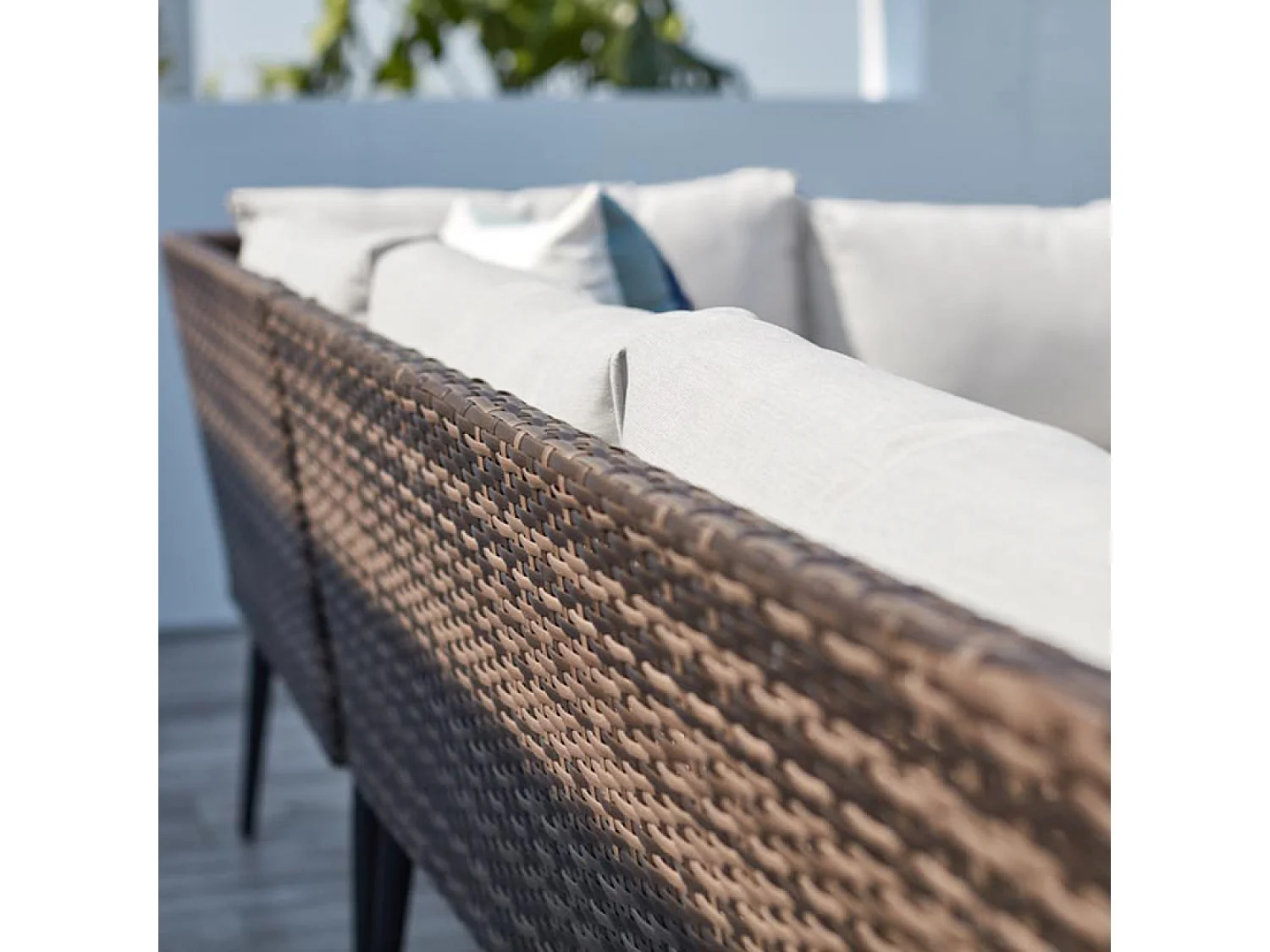 Gartenmöbelset 9 Plätze aus braunem und beigem Rattan BARACOA