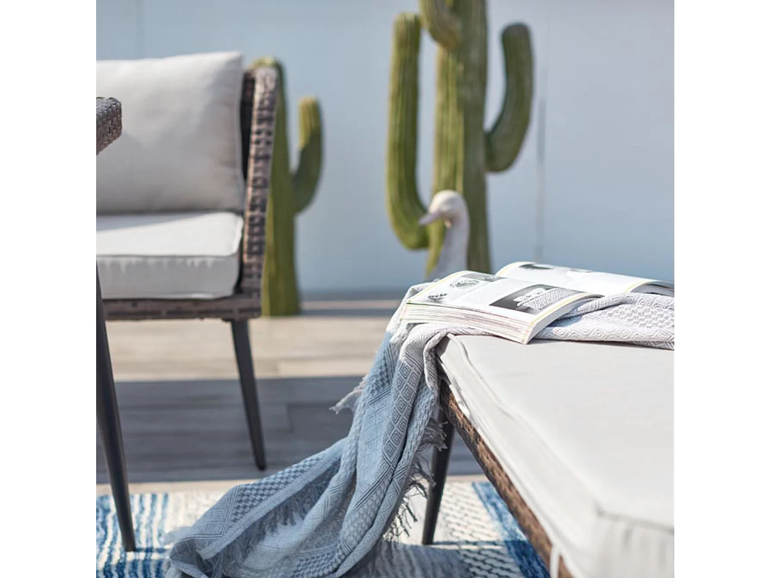 Loungeset 9 Plaatsen van Bruin en Beige Vlechtwerk BARACOA