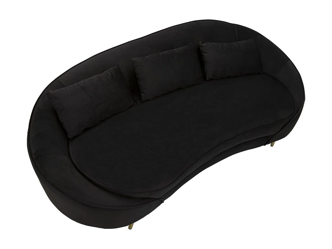 Sofá MF43, Preto, 185x84x68 cm, Epikasa