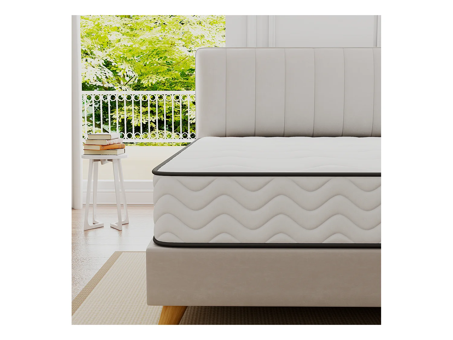 Matelas 160x200 cm - INRE, Ressorts ensachés, Solide et Confortable, certifié oeko-tex, épaisseur 22cm, 7 zones différenciées