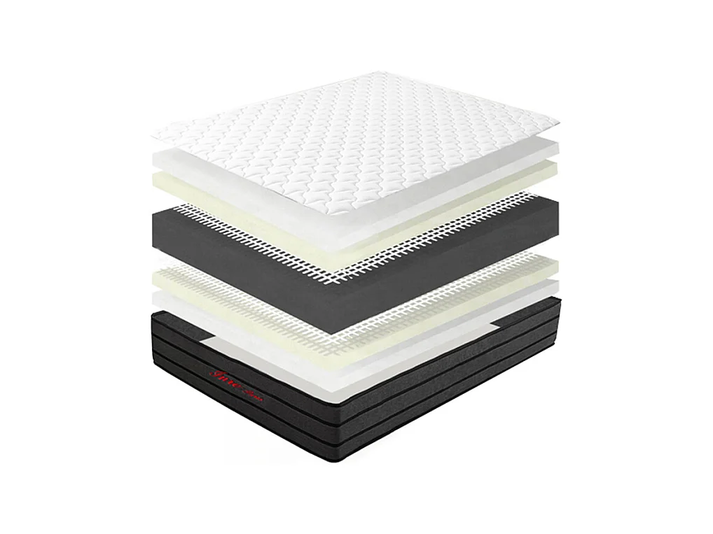 Matelas 140x200 cm INRE Très épais 25 cm Mousse mémoire de forme, Réversible Soutien Parfait, Hypoallergénique