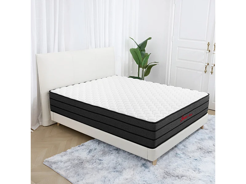 Matelas 140x200 cm INRE Très épais 25 cm Mousse mémoire de forme, Réversible Soutien Parfait, Hypoallergénique