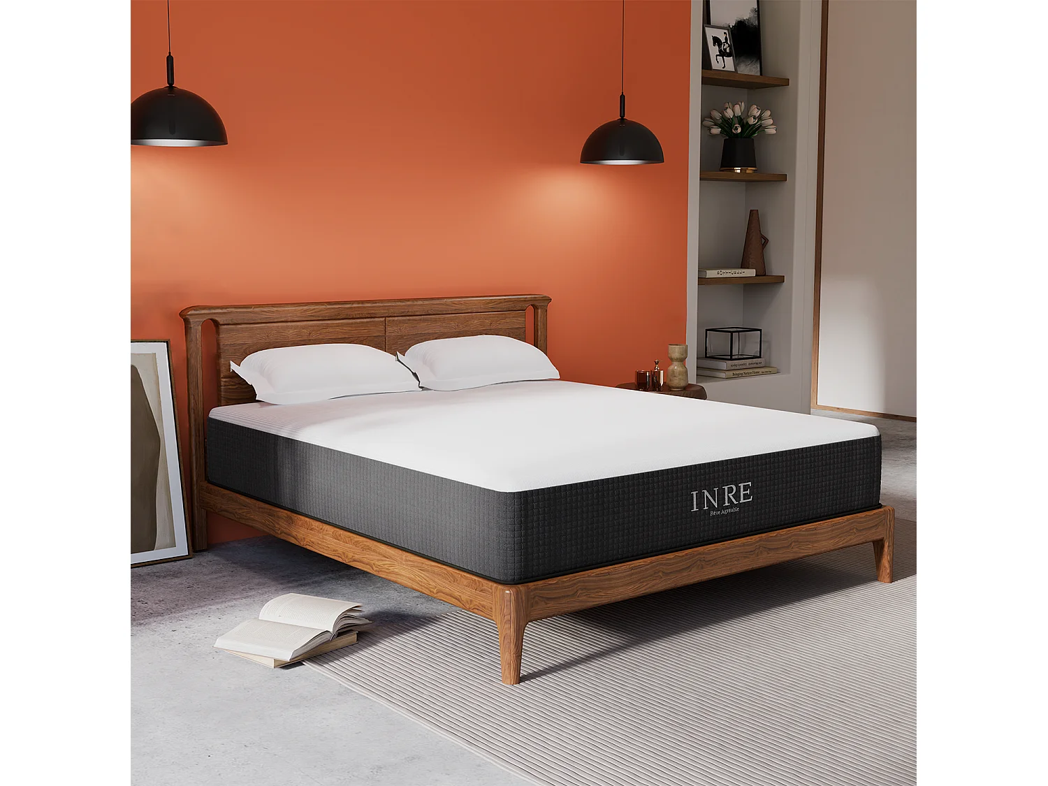 Matras 140x190 cm INRE, 30 cm - Memory Foam, Omkeerbaar, 7 ergonomische zones, Milieuvriendelijk en ademend materiaal, Optimaal comfort